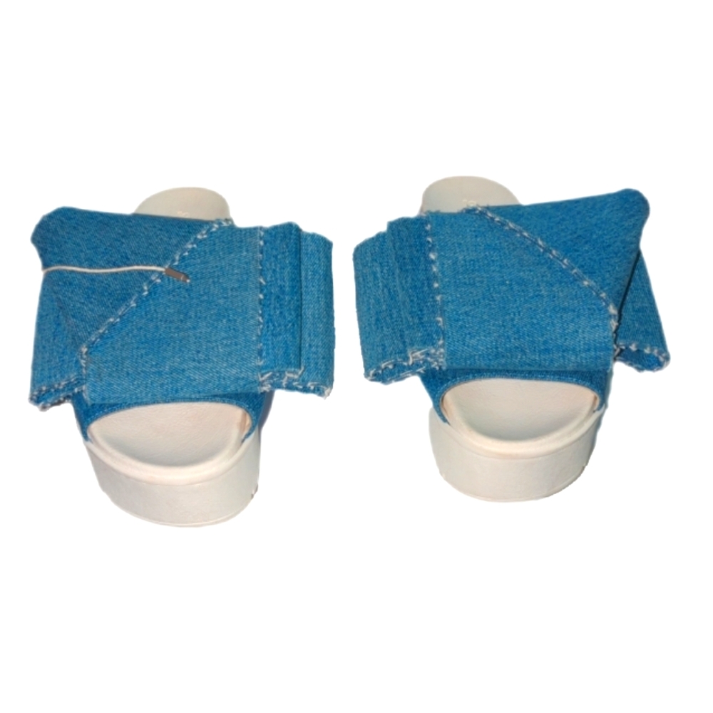 Olivia's Bow Denim Slide Sandals - Size 38